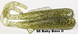 Baby Bass II smokey black and green with Gold, Black and a special hologram flake that is gold /green/orange. Only viewable with the human eye.